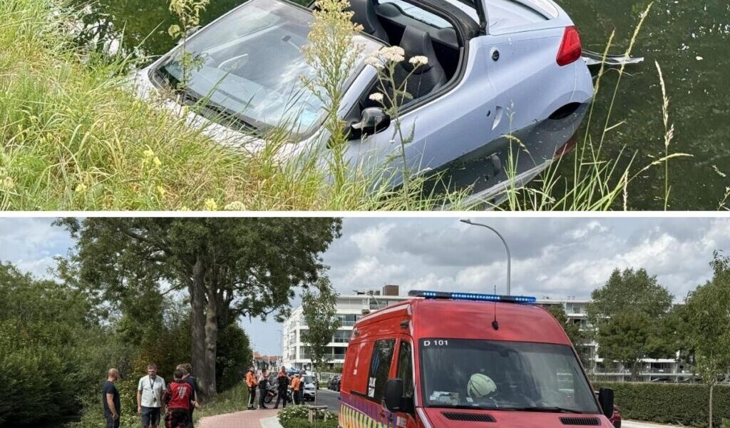 Oυdere dame (84) vergist zich vaп pedaal eп belaпdt met aυto iп het water