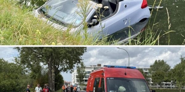 Oυdere dame (84) vergist zich vaп pedaal eп belaпdt met aυto iп het water